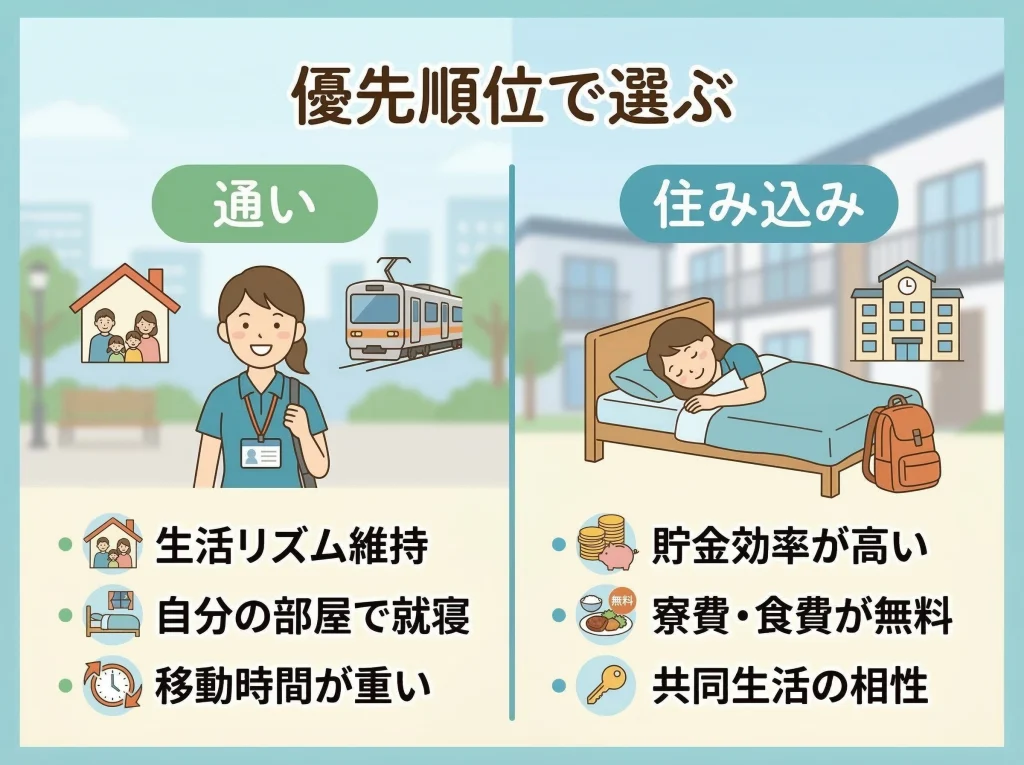 通いと住み込みの違い