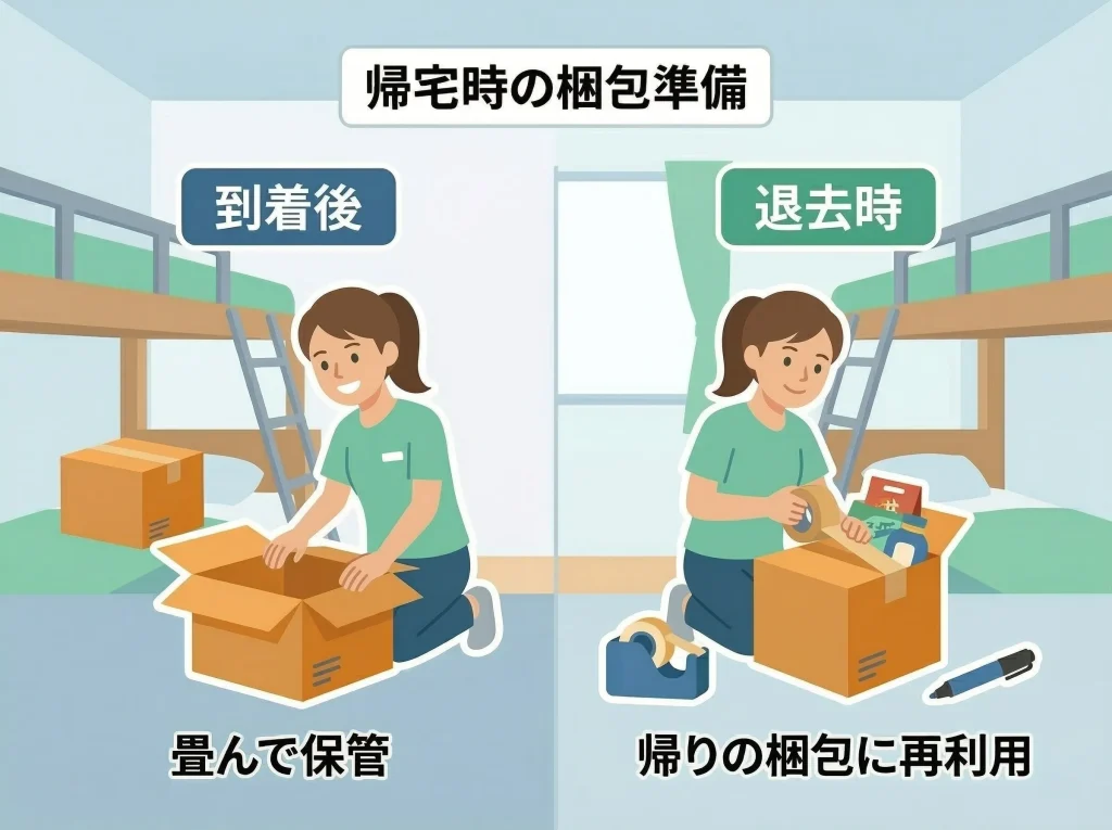 返送用ダンボールの備え