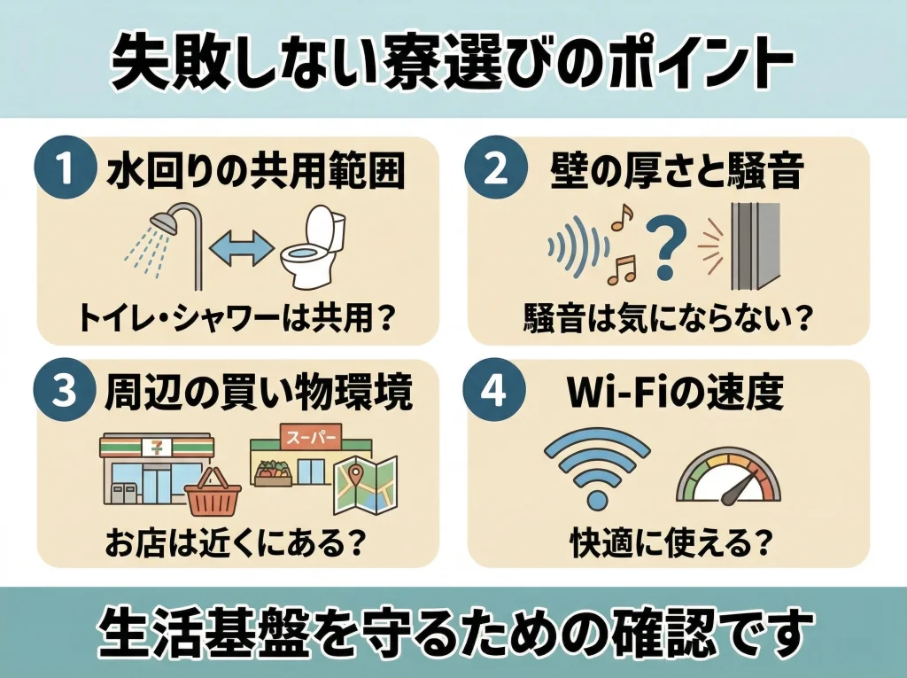 寮生活の不安を減らす