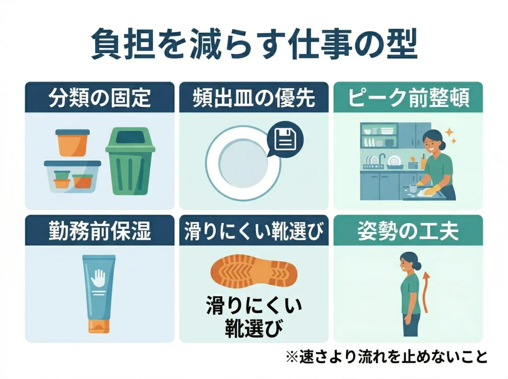 洗い場のコツで負担軽減