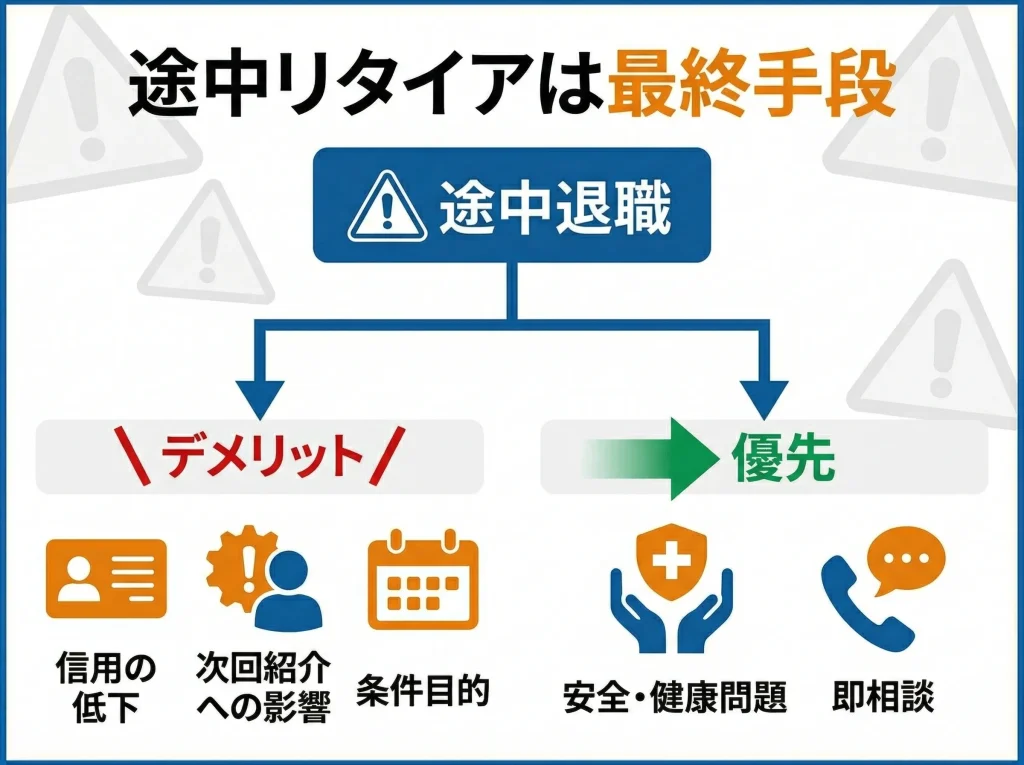 中途退職のリスクを知る